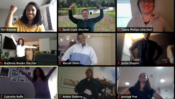 Young professionals of color in zoom meeting