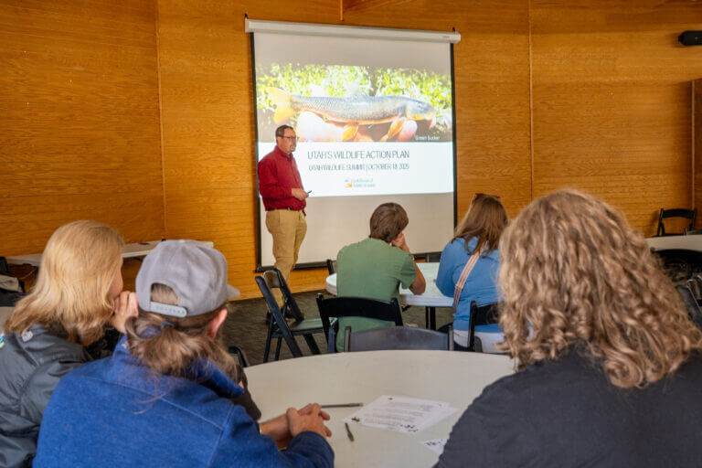 Crowd listening to speaker at Utah Wildlife Summit